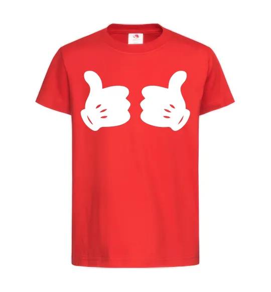 Детская футболка Mickey hands thumbs up Красный фото