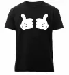 Мужская премиум футболка Mickey hands thumbs up Черный фото
