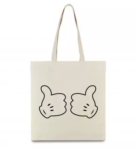 Эко-сумка Mickey hands thumbs up Бежевый фото