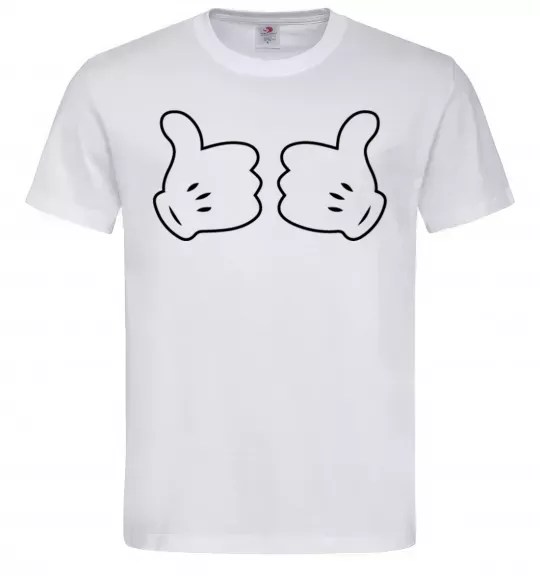 Чоловіча футболка Mickey hands thumbs up Білий фото