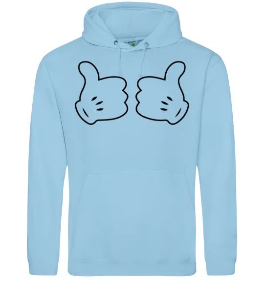 Жіноча толстовка (худі) Mickey hands thumbs up Блакитний фото