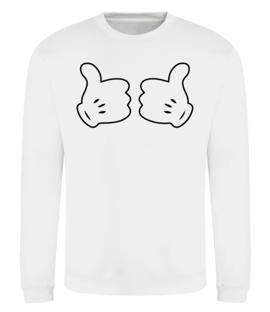 Світшот Mickey hands thumbs up Білий фото