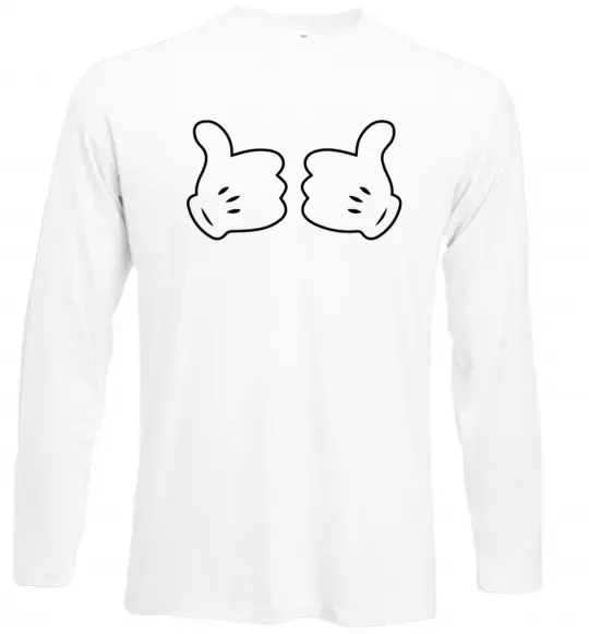 Лонгслів Mickey hands thumbs up Білий фото