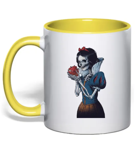 Чашка с цветной ручкой Білосніжка Солнечно желтый фото