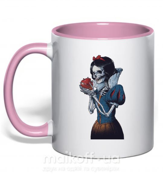 Чашка с цветной ручкой Белоснежка Нежно розовый фото