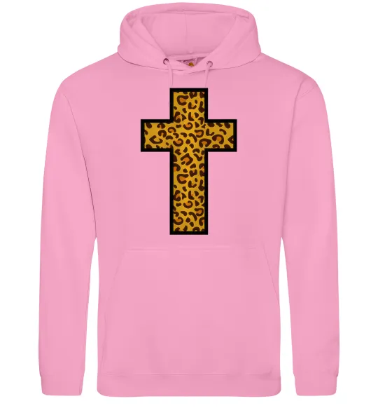Мужская толстовка (худи) Леопардовий хрест Розовый фото