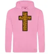 Мужская толстовка (худи) Леопардовий хрест Розовый фото