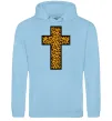 Мужская толстовка (худи) Леопардовий хрест Голубой фото