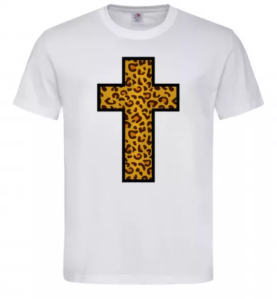 Чоловіча футболка Леопардовий хрест Білий фото