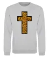 Свитшот Леопардовий хрест Серый меланж Свитшот Леопардовий хрест Серый меланж фото