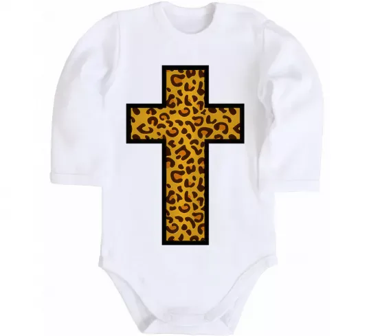 Детский боди Леопардовий хрест Белый фото
