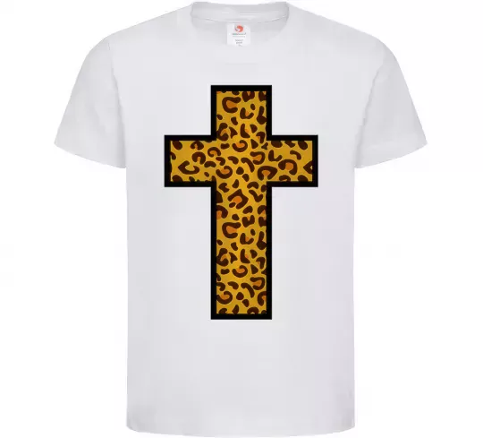 Дитяча футболка Леопардовий хрест Білий фото