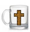 Чашка стеклянная Леопардовый крест Прозрачный фото