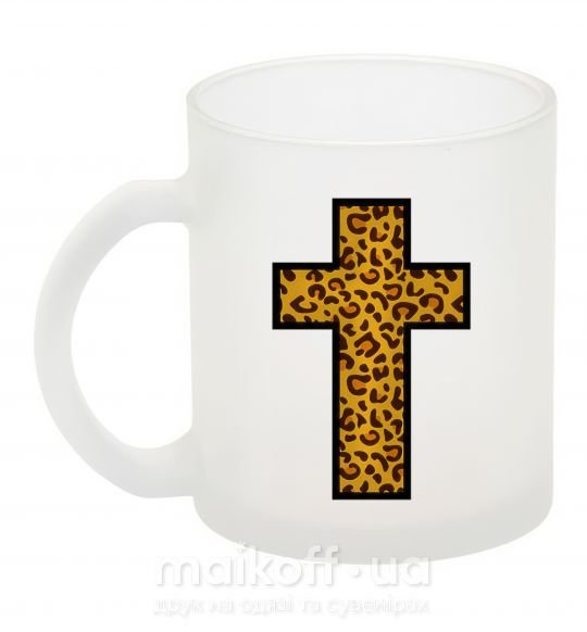 Чашка стеклянная Леопардовый крест Фроузен фото