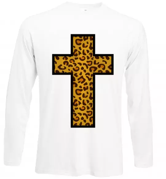 Лонгслів Леопардовий хрест Білий фото