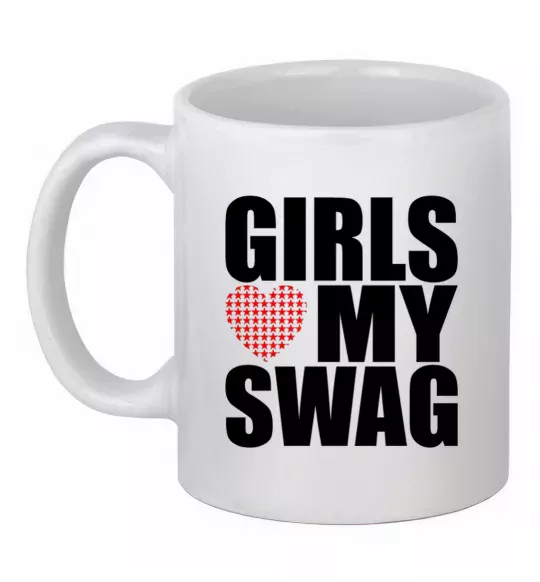 Чашка керамічна Girls love my swag Білий фото