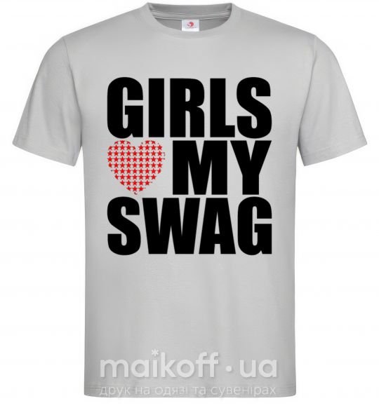 Чоловіча футболка Girls love my swag Сірий фото