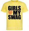 Мужская футболка Girls love my swag Лимонный фото