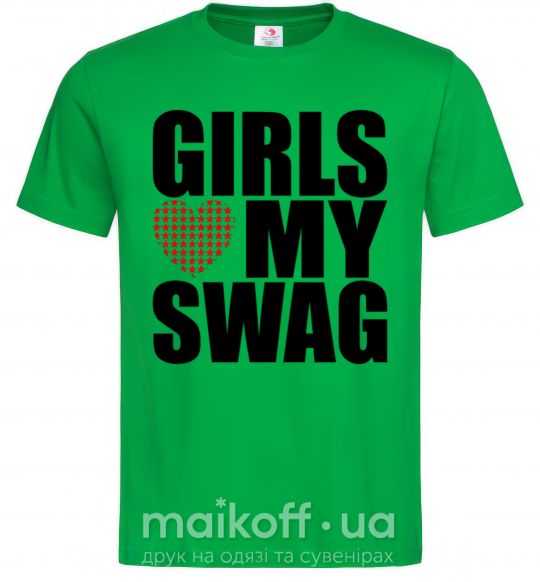 Чоловіча футболка Girls love my swag Зелений фото