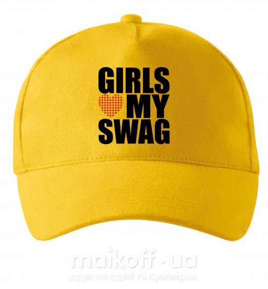 Кепка Girls love my swag Сонячно жовтий фото