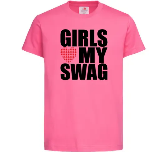 Детская футболка Girls love my swag Ярко-розовый фото