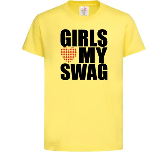 Детская футболка Girls love my swag Лимонный фото