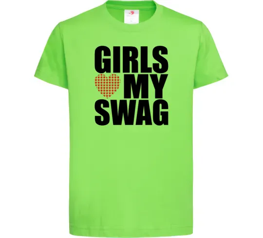 Детская футболка Girls love my swag Лаймовый фото
