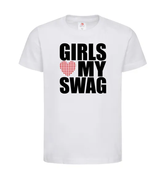 Детская футболка Girls love my swag Белый фото