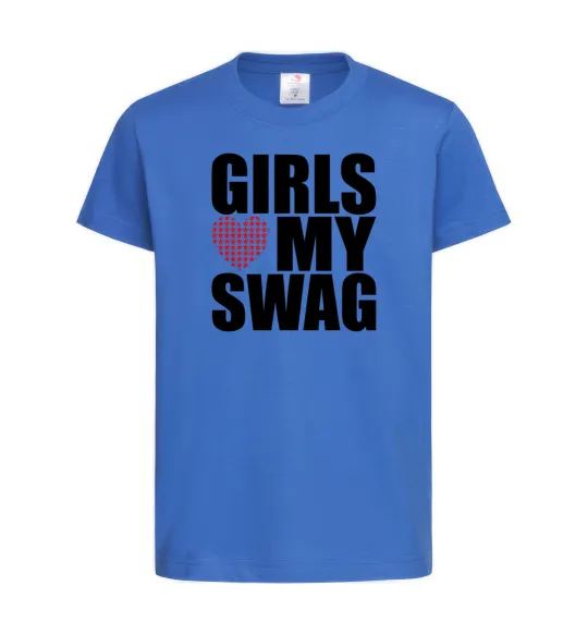 Детская футболка Girls love my swag Ярко-синий фото