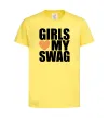 Детская футболка Girls love my swag Лимонный фото