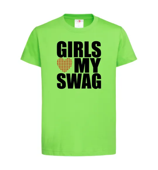 Детская футболка Girls love my swag Лаймовый фото