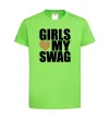Детская футболка Girls love my swag Лаймовый фото