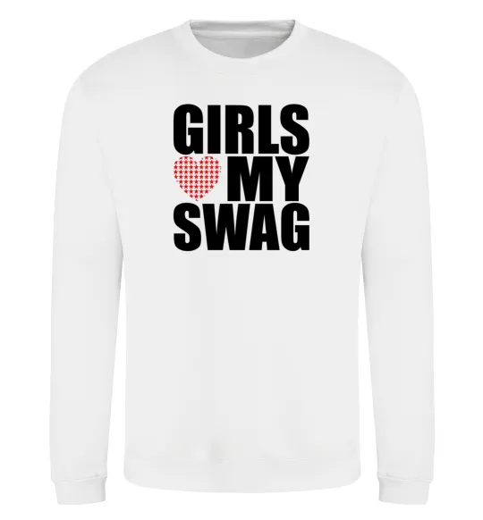 Світшот Girls love my swag Білий фото