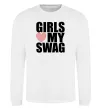Світшот Girls love my swag Білий фото