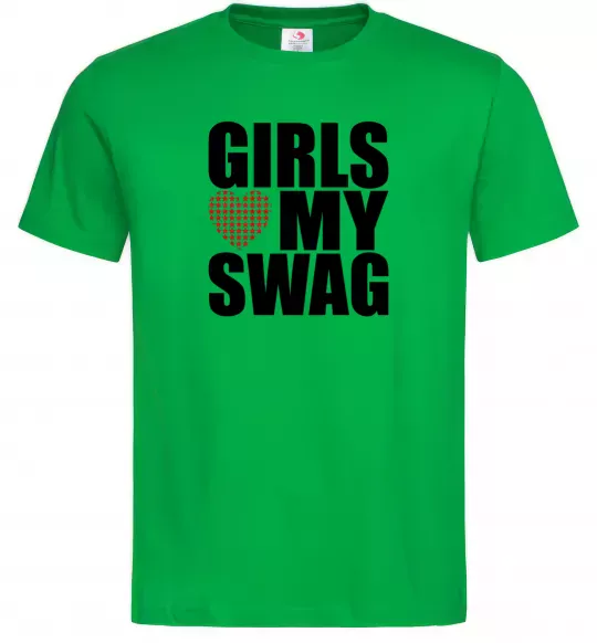 Чоловіча футболка Girls love my swag Зелений фото
