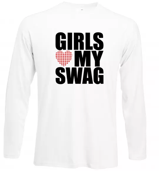 Лонгслів Girls love my swag Білий фото