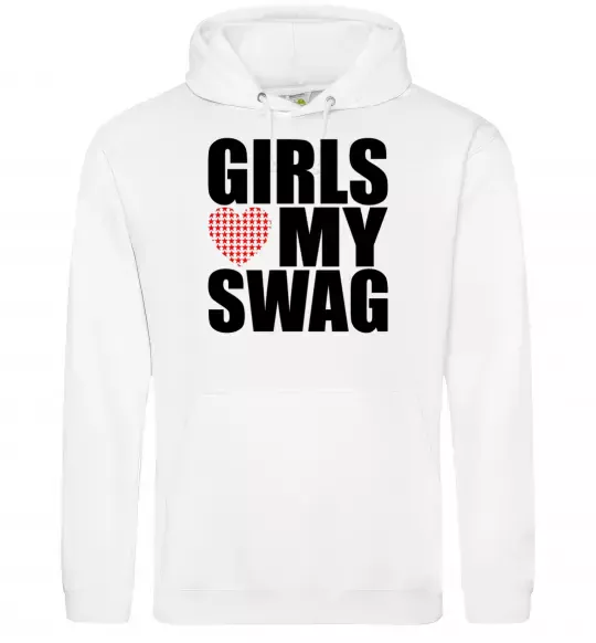 Мужская толстовка (худи) Girls love my swag Белый фото