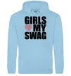 Чоловіча толстовка (худі) Girls love my swag Блакитний фото