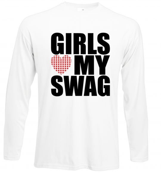 Лонгслів Girls love my swag Білий фото