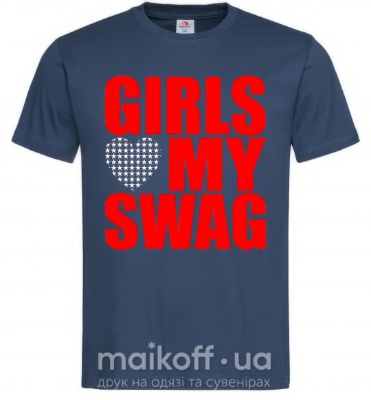Чоловіча футболка Girls love my swag Темно-синій фото