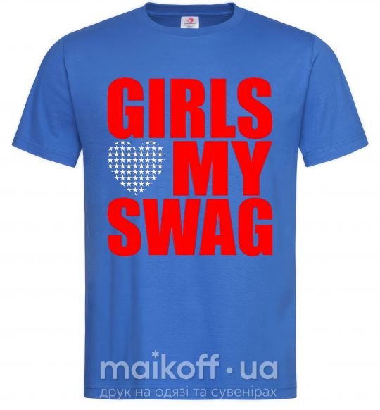Мужская футболка Girls love my swag Ярко-синий фото
