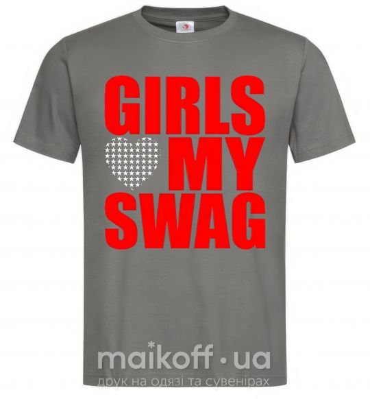 Чоловіча футболка Girls love my swag Графіт фото