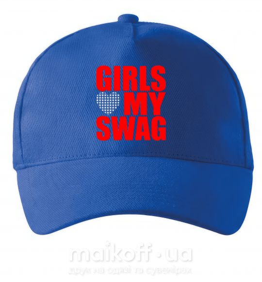 Кепка Girls love my swag Яскраво-синій фото