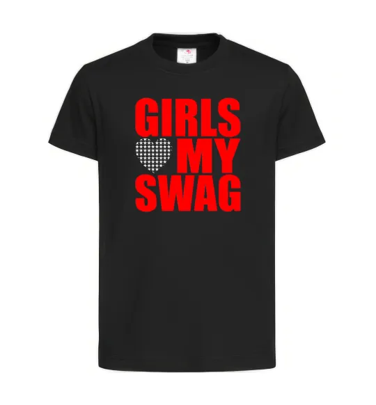 Детская футболка Girls love my swag Черный фото