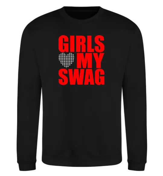 Світшот Girls love my swag Чорний фото