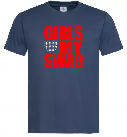 Чоловіча футболка Girls love my swag Темно-синій фото