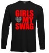 Реглан Girls love my swag Черный фото