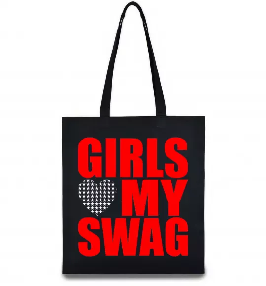 Еко-сумка Girls love my swag Чорний фото