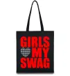 Еко-сумка Girls love my swag Чорний фото