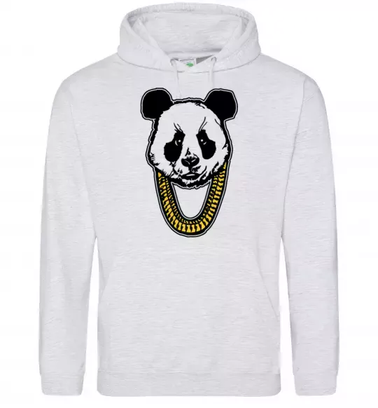Чоловіча толстовка (худі) Panda swag Сірий меланж фото